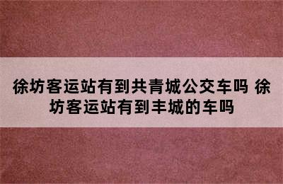 徐坊客运站有到共青城公交车吗 徐坊客运站有到丰城的车吗